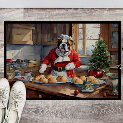 English Bulldog Christmas Cookies Doormat