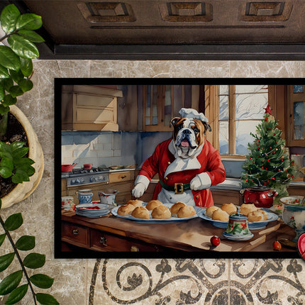 English Bulldog Christmas Cookies Doormat
