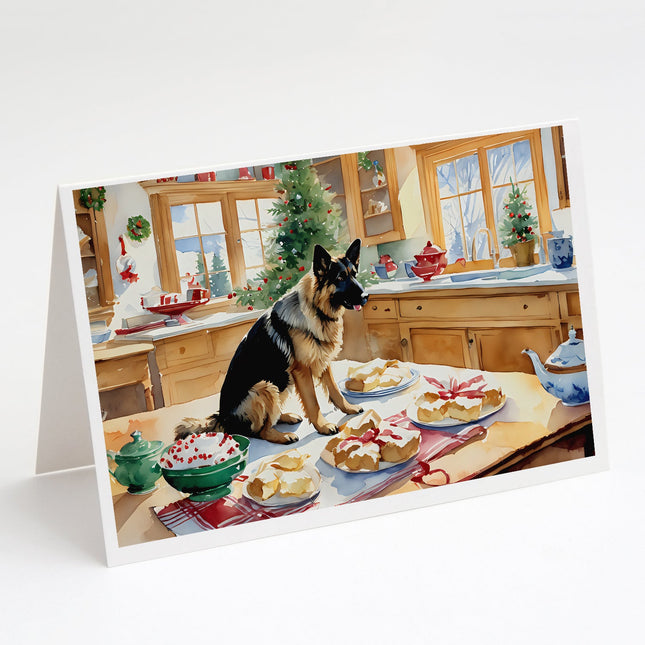German Shepherd Christmas Cookies Greeting Cards Pack of 8