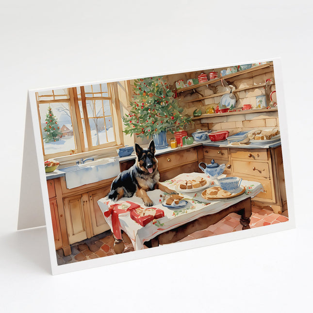 German Shepherd Christmas Cookies Greeting Cards Pack of 8