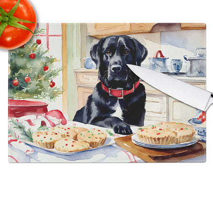 Labrador Retriever Christmas Cookies Glass Cutting Board