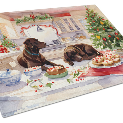 Labrador Retriever Christmas Cookies Glass Cutting Board