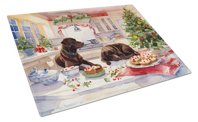 Labrador Retriever Christmas Cookies Glass Cutting Board