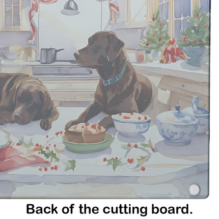 Labrador Retriever Christmas Cookies Glass Cutting Board