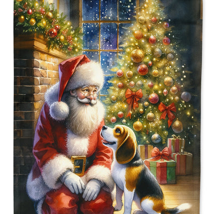 Beagle and Santa Claus Garden Flag
