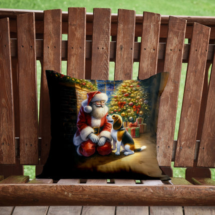 Beagle and Santa Claus Throw Pillow