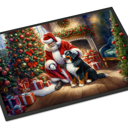 Bernese Mountain Dog and Santa Claus Doormat