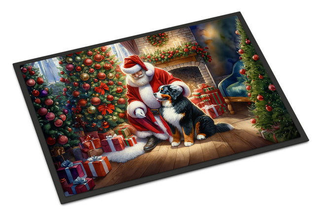 Bernese Mountain Dog and Santa Claus Doormat
