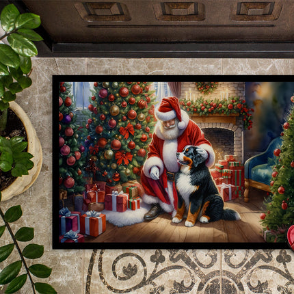 Bernese Mountain Dog and Santa Claus Doormat