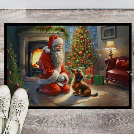 Dachshund and Santa Claus Doormat