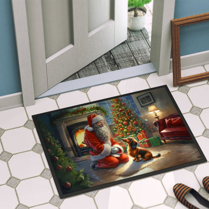Dachshund and Santa Claus Doormat