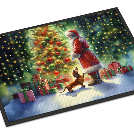 Dachshund and Santa Claus Doormat