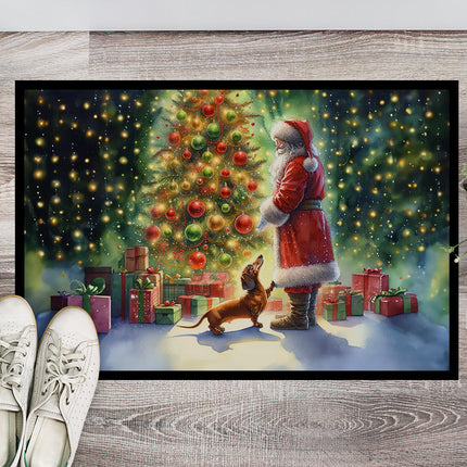 Dachshund and Santa Claus Doormat