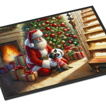 French Bulldog and Santa Claus Doormat