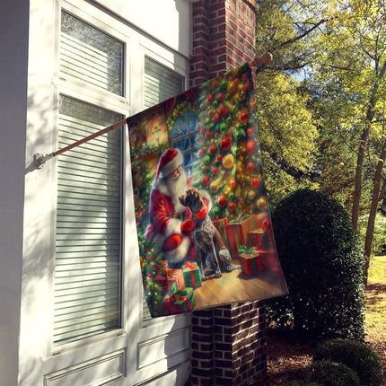 German Shorthaired Pointer and Santa Claus House Flag