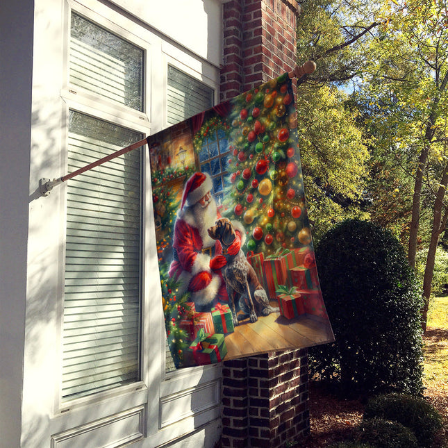 German Shorthaired Pointer and Santa Claus House Flag