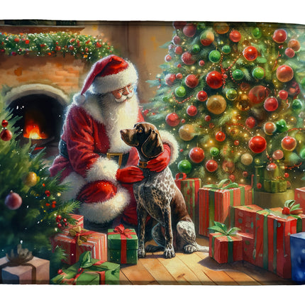German Shorthaired Pointer and Santa Claus Dish Drying Mat