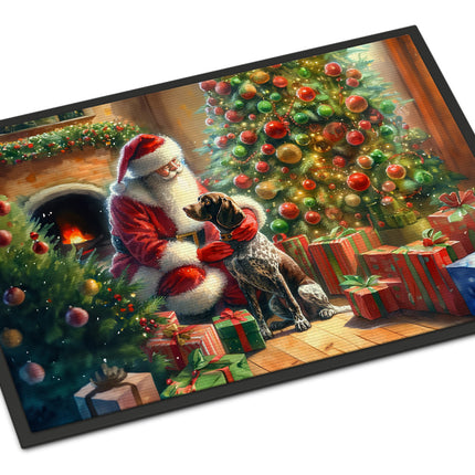 German Shorthaired Pointer and Santa Claus Doormat