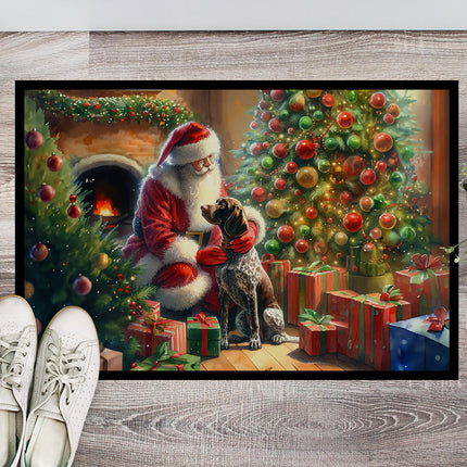 German Shorthaired Pointer and Santa Claus Doormat