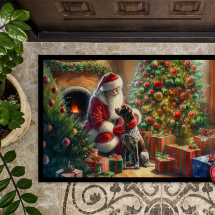 German Shorthaired Pointer and Santa Claus Doormat