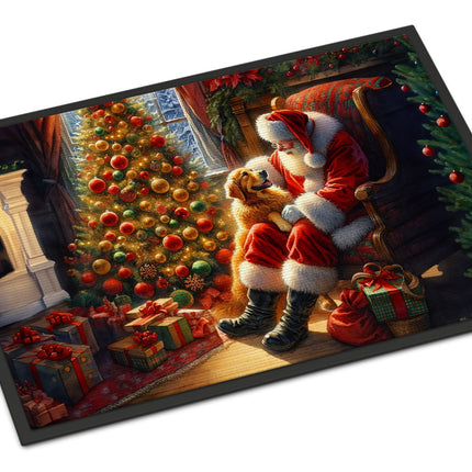 Golden Retriever and Santa Claus Doormat
