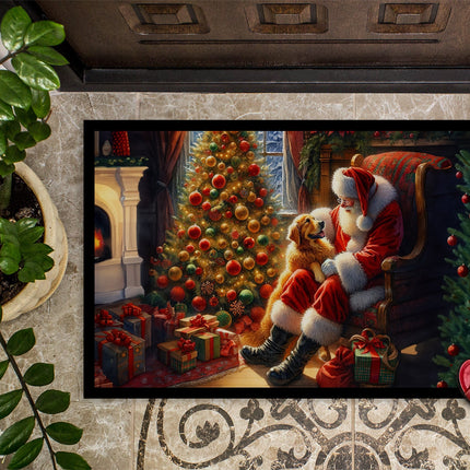 Golden Retriever and Santa Claus Doormat