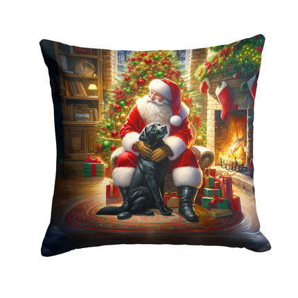 Labrador Retriever and Santa Claus Throw Pillow