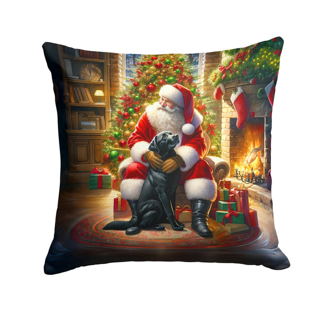 Labrador Retriever and Santa Claus Throw Pillow