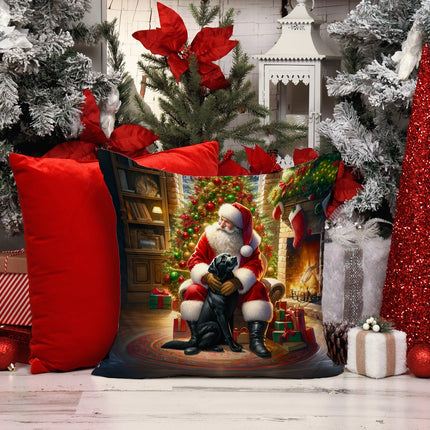 Labrador Retriever and Santa Claus Throw Pillow