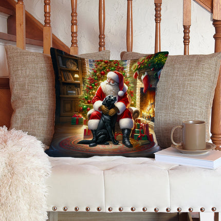 Labrador Retriever and Santa Claus Throw Pillow