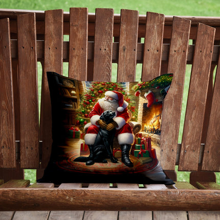 Labrador Retriever and Santa Claus Throw Pillow