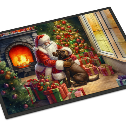 Labrador Retriever and Santa Claus Doormat