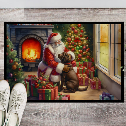 Labrador Retriever and Santa Claus Doormat