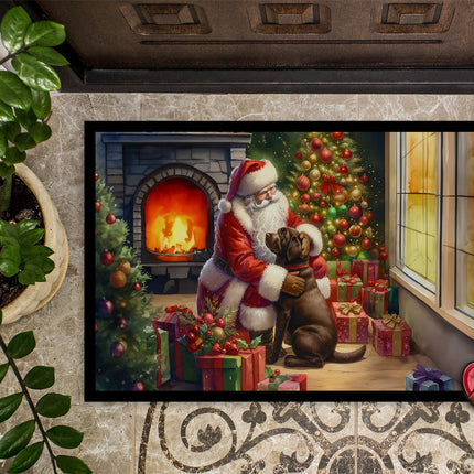 Labrador Retriever and Santa Claus Doormat