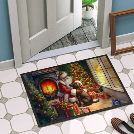Labrador Retriever and Santa Claus Doormat