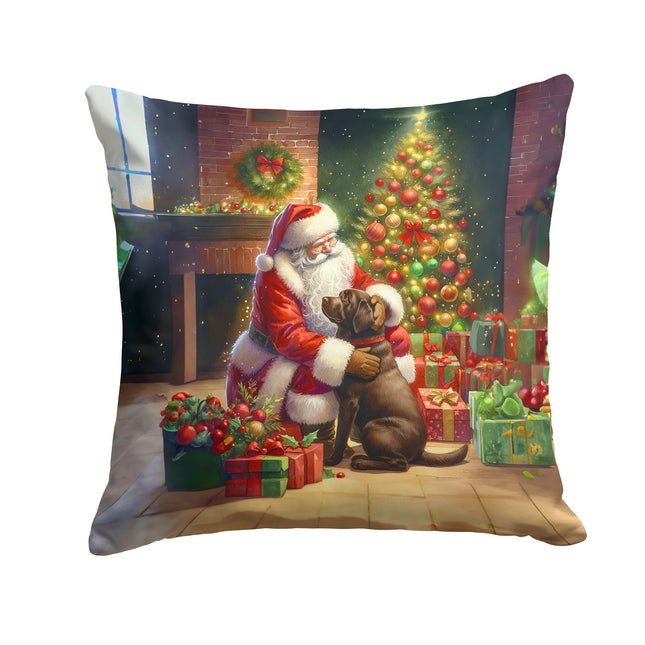 Labrador Retriever and Santa Claus Throw Pillow