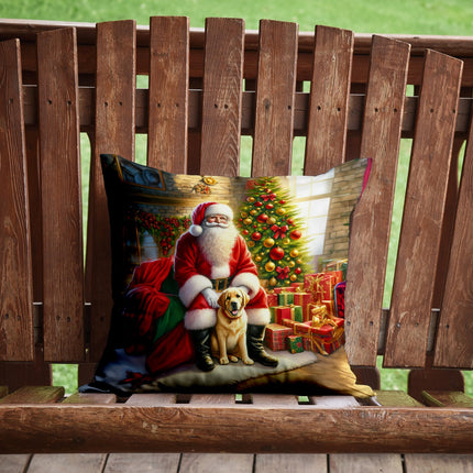Labrador Retriever and Santa Claus Throw Pillow