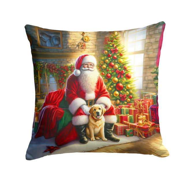 Labrador Retriever and Santa Claus Throw Pillow