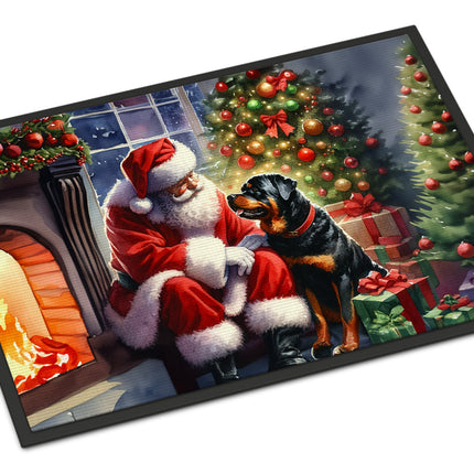 Rottweiler and Santa Claus Doormat