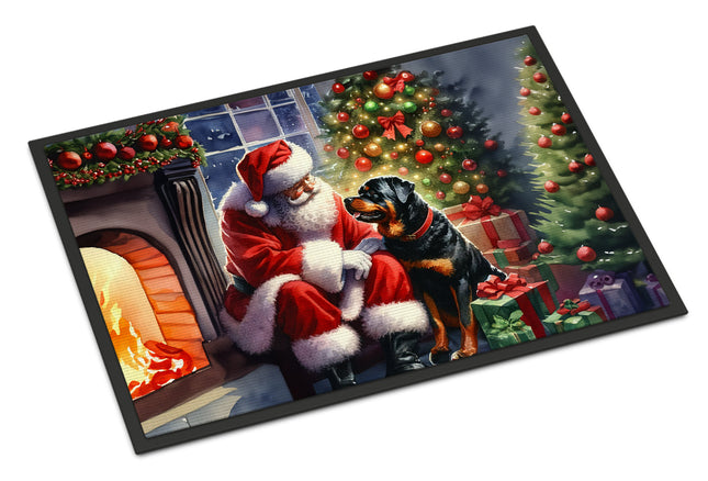 Rottweiler and Santa Claus Doormat