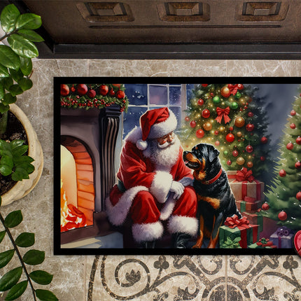 Rottweiler and Santa Claus Doormat