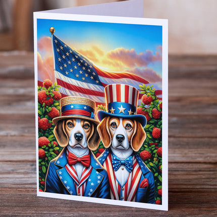 All American Beagle Greeting Cards Pack of 8