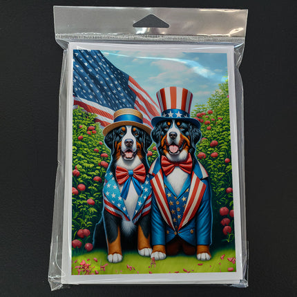 All American Bernese Mountain Dog Greeting Cards Pack of 8