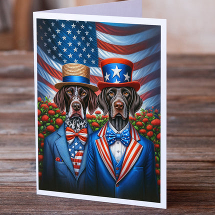 All American German Shorthaired Pointer Greeting Cards Pack of 8