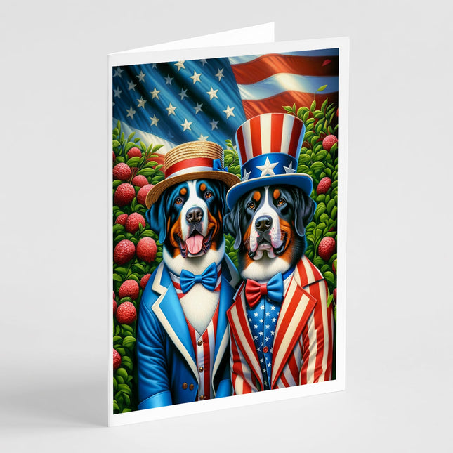All American Greater Swiss Mountain Dog Greeting Cards Pack of 8