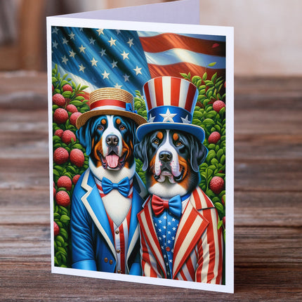 All American Greater Swiss Mountain Dog Greeting Cards Pack of 8