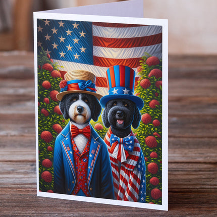 All American Portuguese Water Dog Greeting Cards Pack of 8