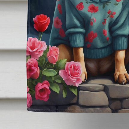 French Bulldog Two Hearts House Flag