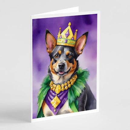 Australian Cattle Dog King of Mardi Gras Greeting Cards Pack of 8