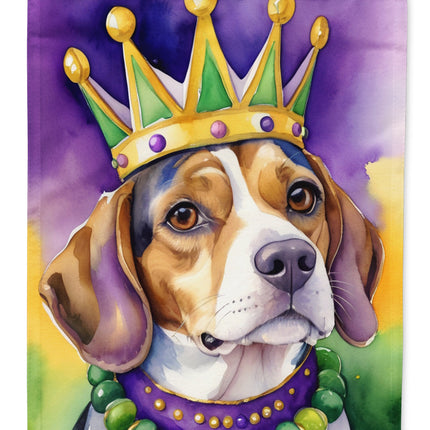 Beagle King of Mardi Gras Garden Flag